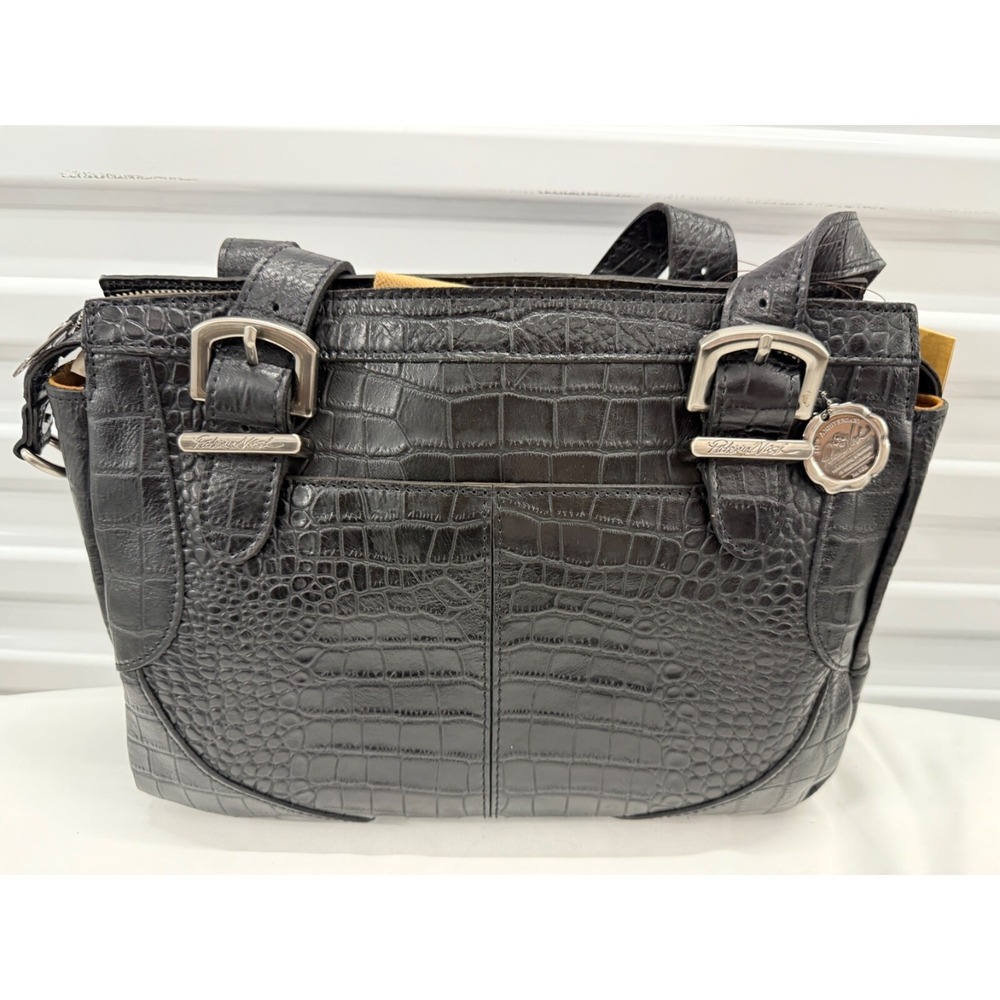PATRICIA NASH‎ Helmsley Leather Satchel Handbag NWT BLACK  Croco Embossed